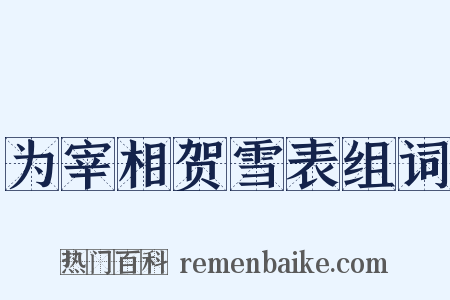 为宰相贺雪表组词是什么意思的图片